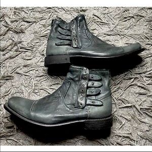 JOHN VARVATOS Leather Combat Distressed Boot - Handmade in Italy - Size 9 US